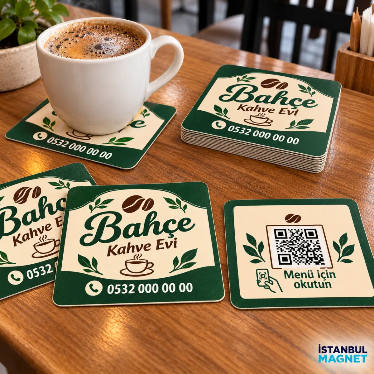Baskılı karton bardak altı 9x9 cm - İstanbul Magnet