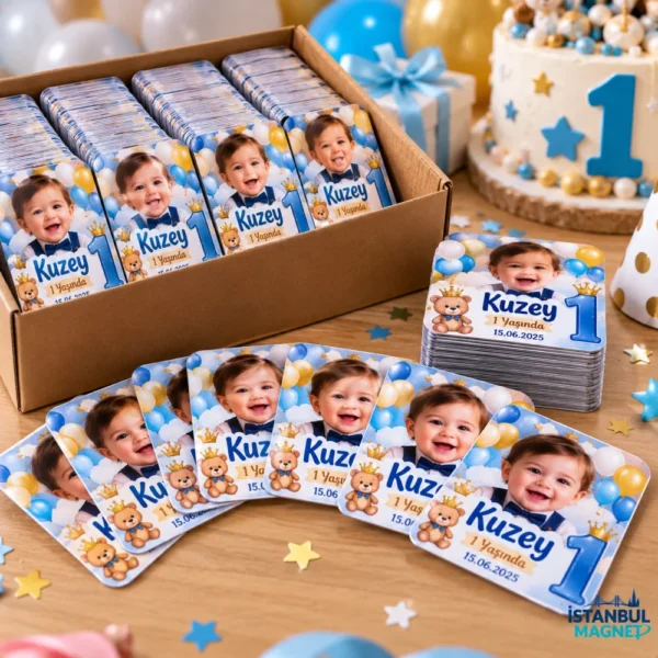 Fotoğraflı ve isimli doğum günü magnet baskı - İstanbul Magnet