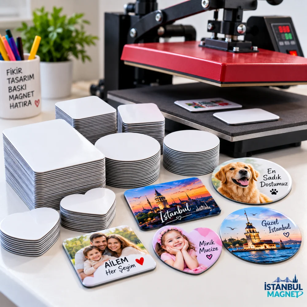 Süblimasyon baskıya uygun beyaz magnet - İstanbul Magnet