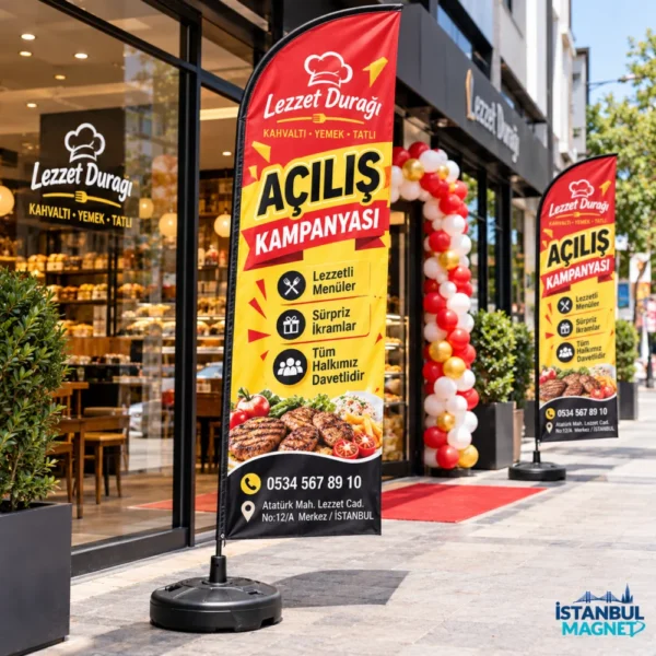 Yelken bayrak 75x300 cm reklam bayrağı - İstanbul Magnet